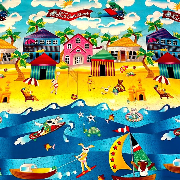 Four Yards of Fun In The Sun Fabric by Avlyn Inc - Picture 1 of 7